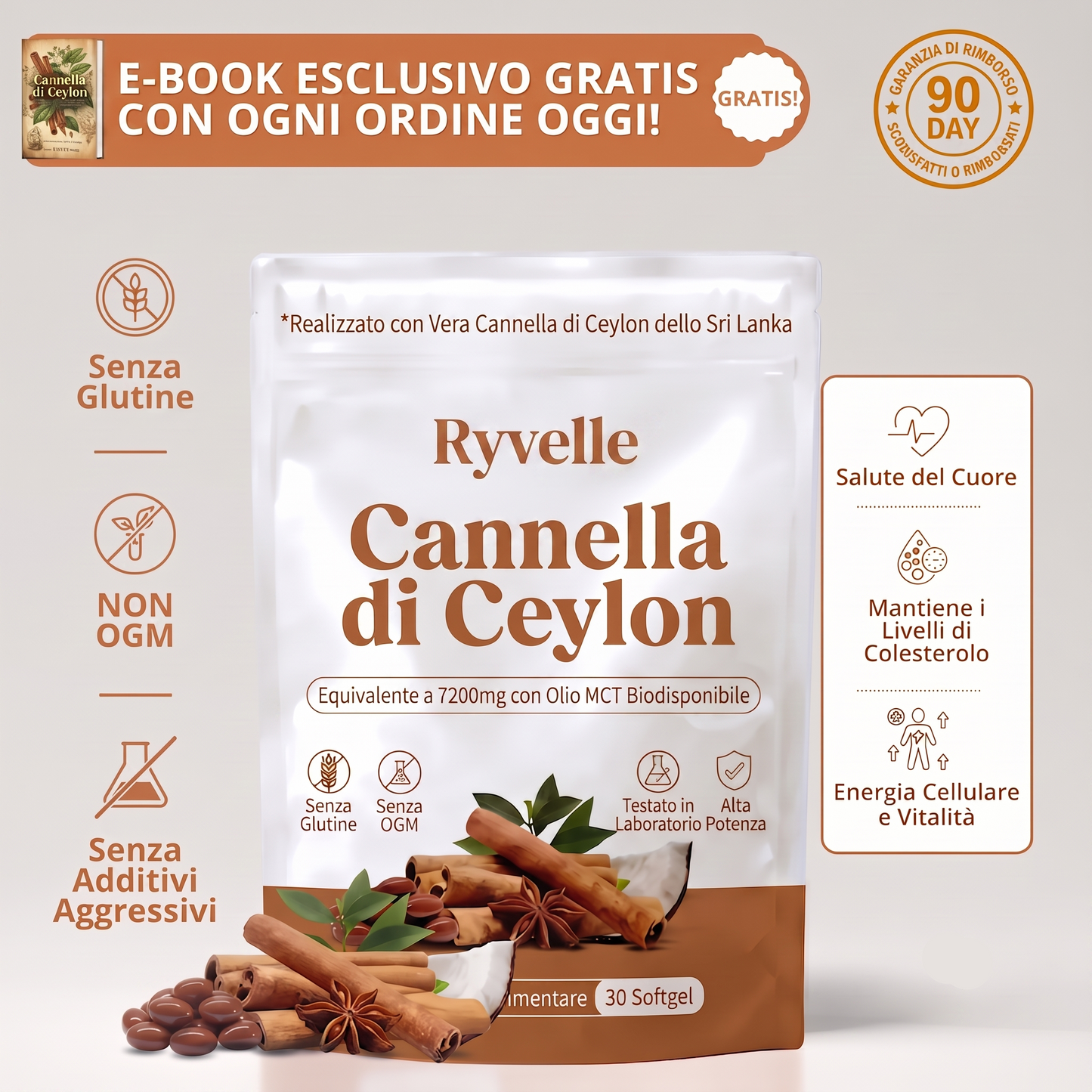 Cynamon Cejloński odpowiednik 7200 mg z Olejem MCT
