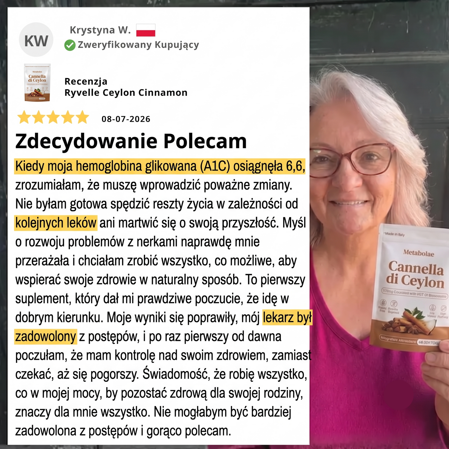 Cynamon Cejloński – Odpowiednik 7200mg z Olejem MCT